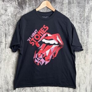 Rolling Stones 2024 Tour T-Shirt Sz XL '24 Carat Hackney Diamonds Black